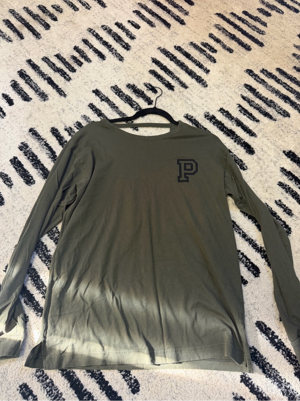 VS PINK army green long sleeve t-shirt